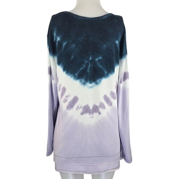 Green Tea Tie Dye Lavender Teal White Women's Soft Winter Sweatshirt XXL - Picture 3 of 5